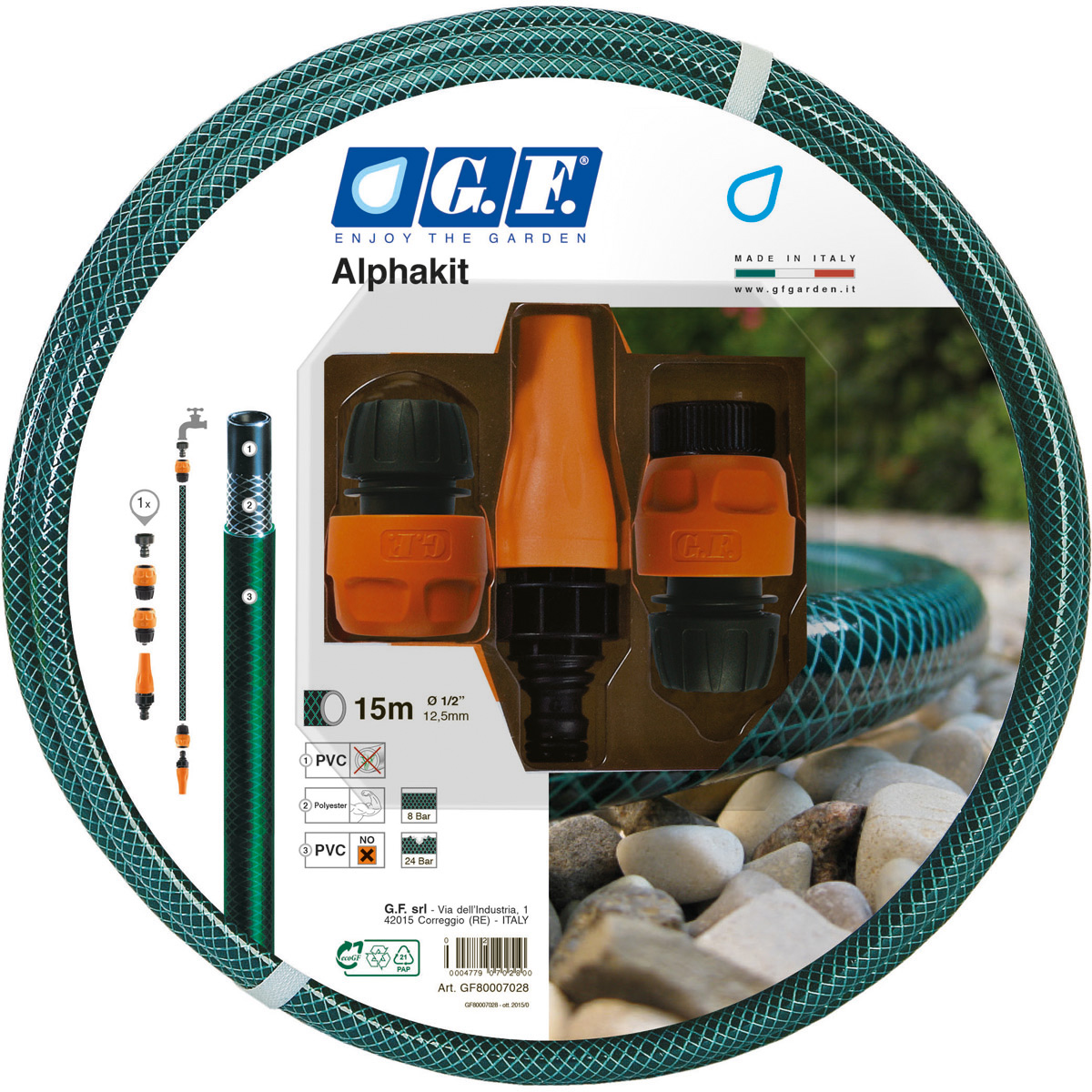 110355 HORTUM ALPHA 1/2" 25m ADAPTÖR KİTLİ