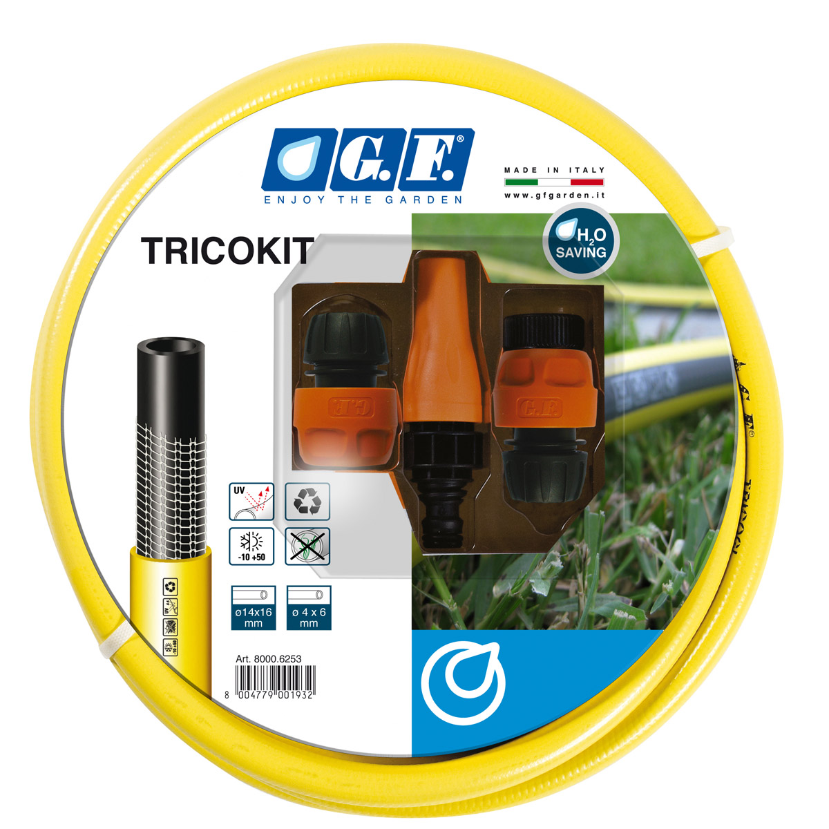 110353 HORTUM TRİCOGİ 1/2" 25m ADAPTÖR KİTLİ