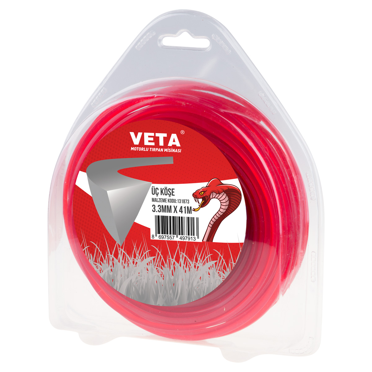131873 MİSİNA PRO 3.3mm 41m KIRMIZI 3 KÖŞE