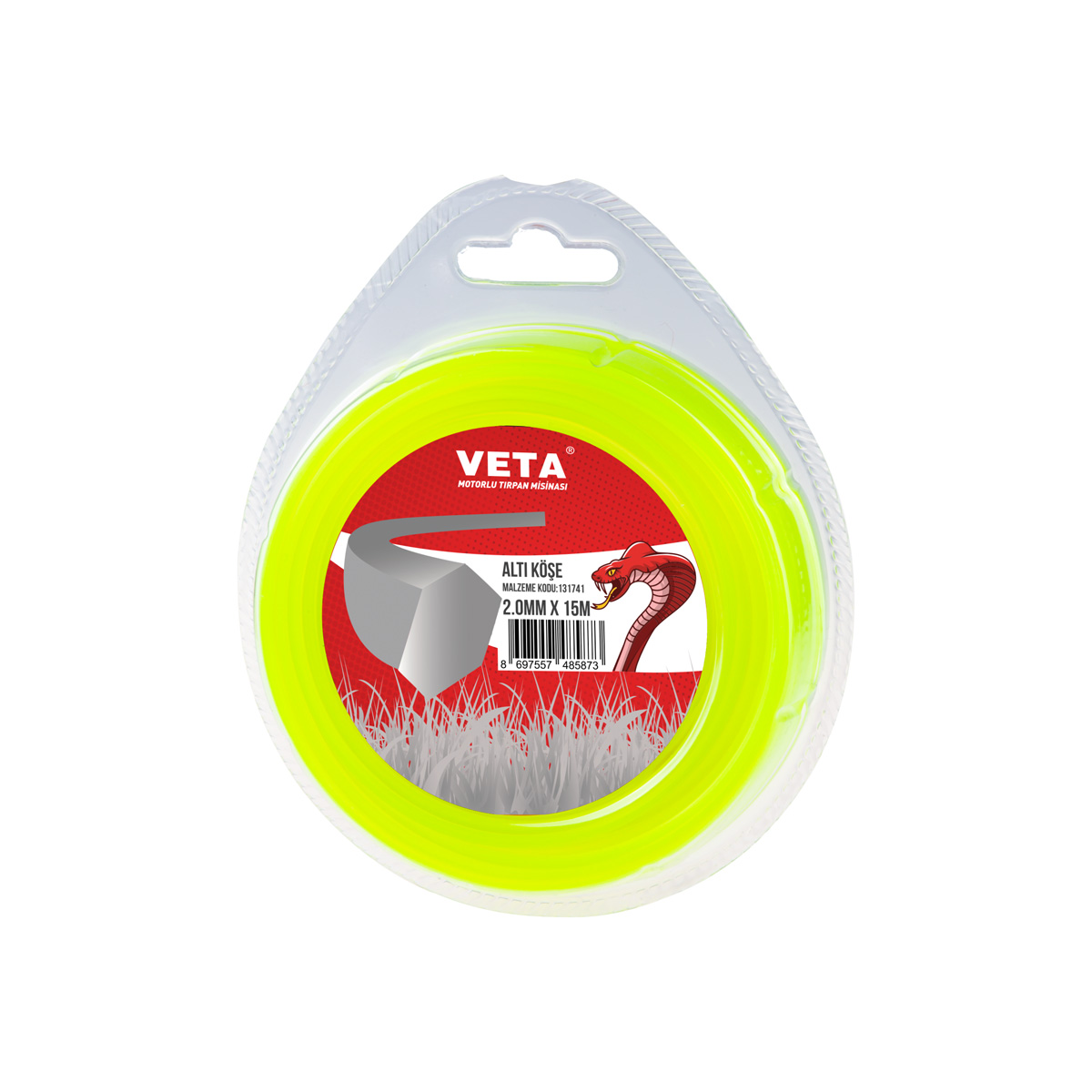 131741 MİSİNA PRO 2.0mm 15m SARI 6 KÖŞE