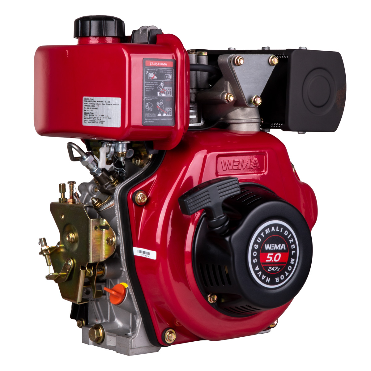 204510 WM173F 5.5 HP DİZEL MOTOR İPLİ ÇAPA TİP FREZELİ